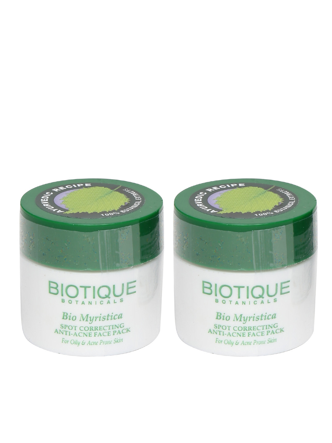 

Biotique Unisex Set of 2 Bio Myristica Spot Corrector Anti-Acne Face Packs, White