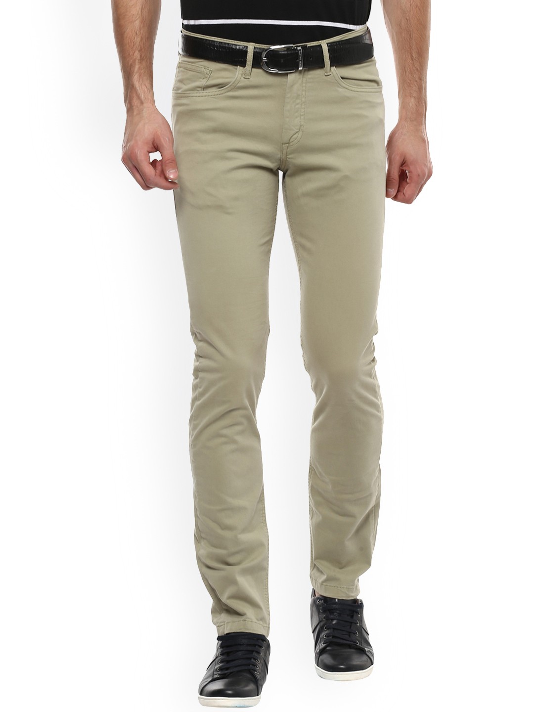 

Allen Solly Sport Men Olive Green Slim Fit Solid Regular Trousers
