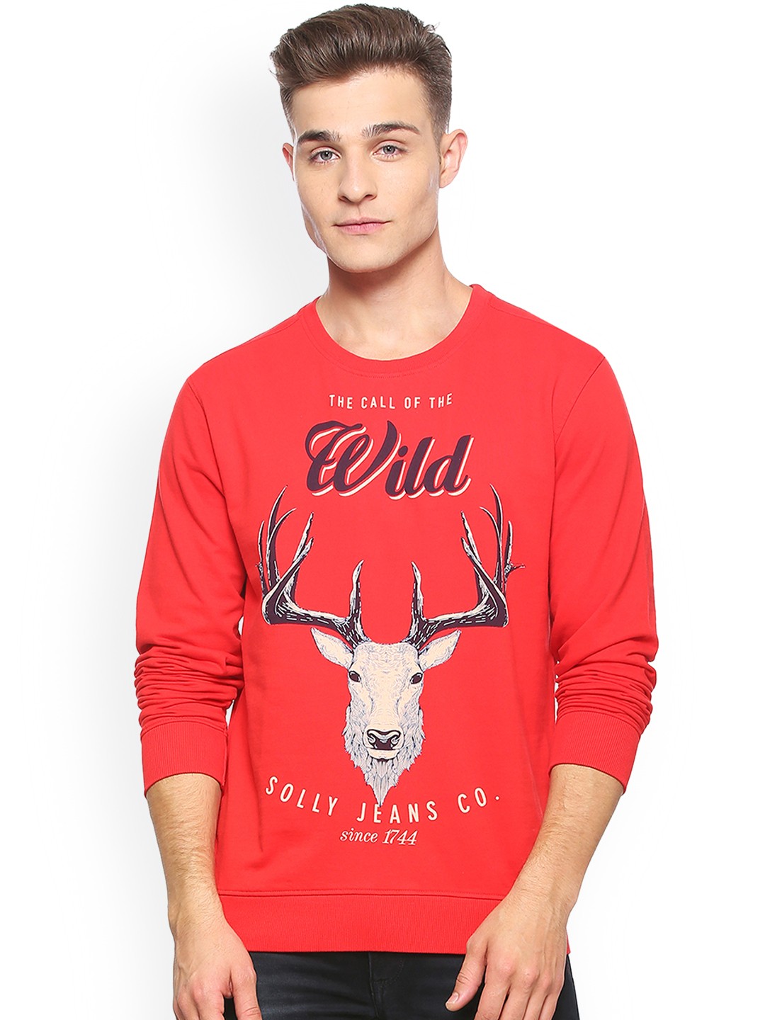 

Solly Jeans Co. Men Red & Black Printed Sweatshirt