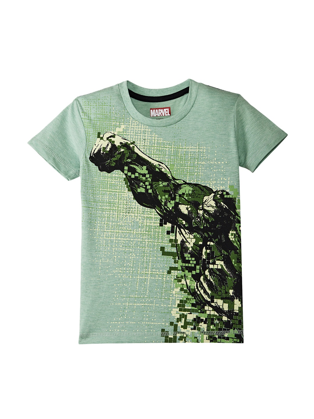 

Kids Ville Boys Green Hulk Printed T-shirt, Sea green