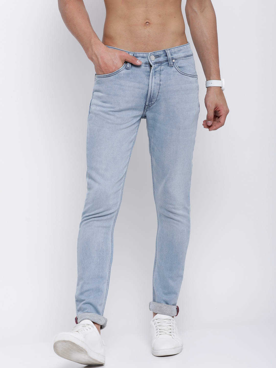 

LOCOMOTIVE Men Blue Slim Fit Mid-Rise Clean Look Stretchable Jeans
