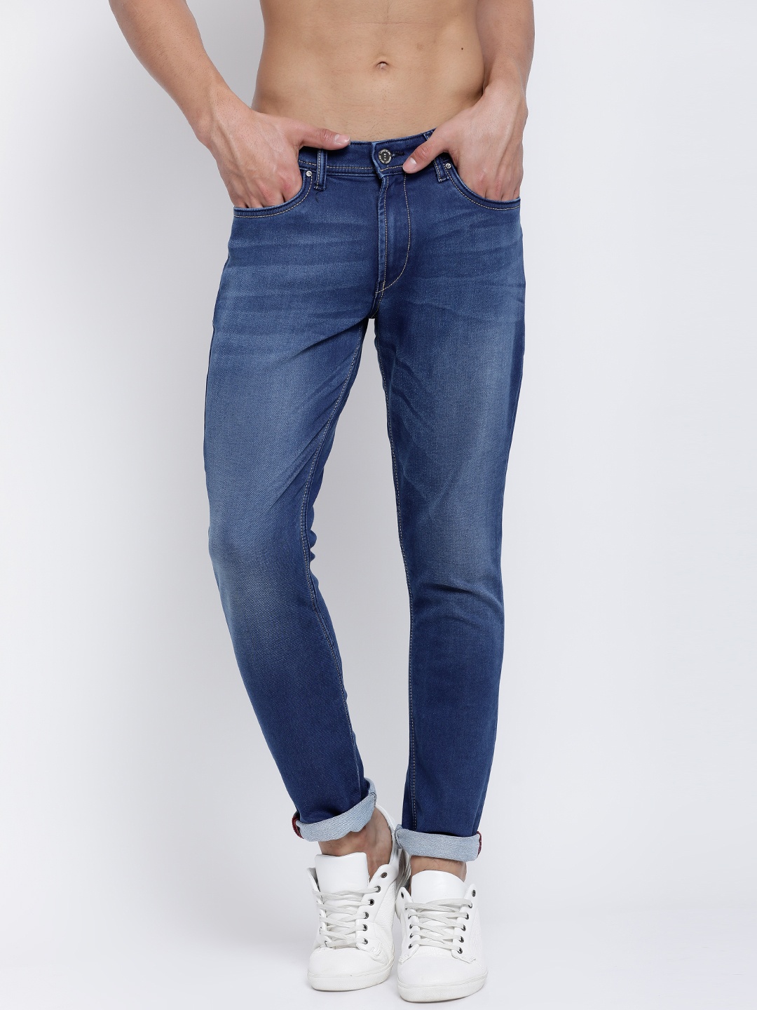 

LOCOMOTIVE Men Blue Slim Fit Mid-Rise Clean Look Stretchable Jeans