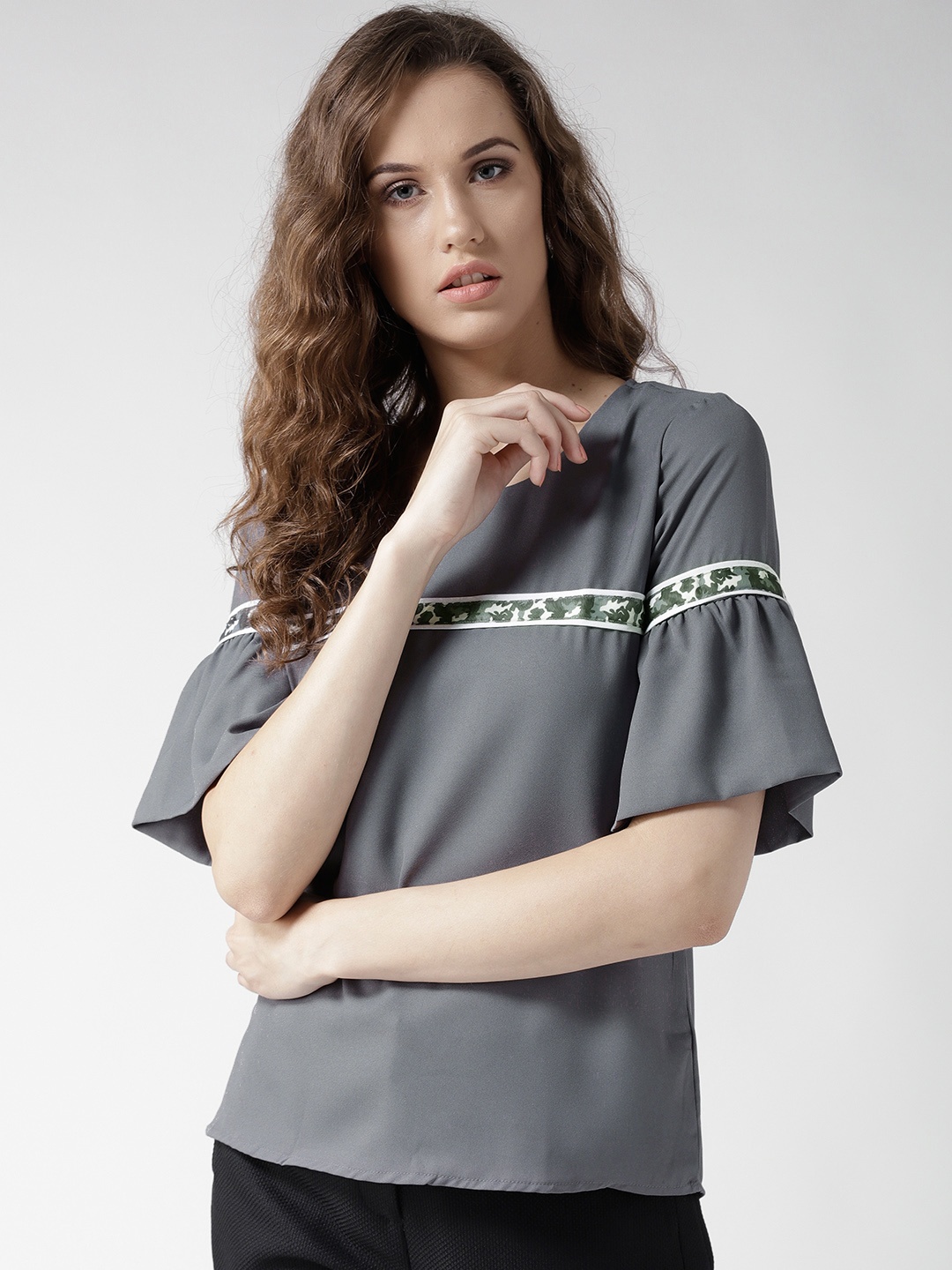 

Style Quotient Women Grey Solid Top