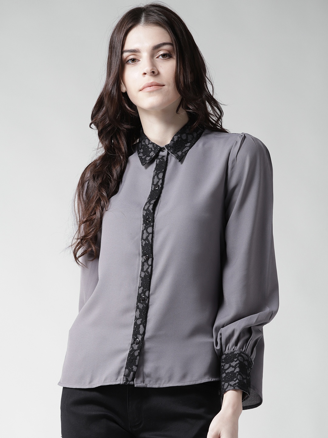 

Style Quotient by Noi Women Grey Contemporary Fit Solid Casual Shirt