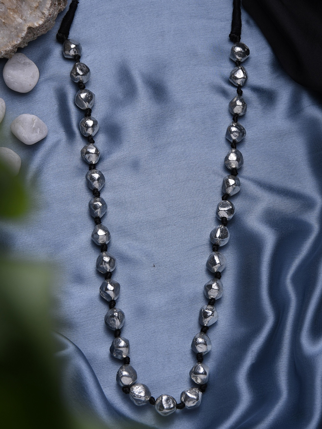 

Infuzze Oxidised Silver-Toned & Black Necklace
