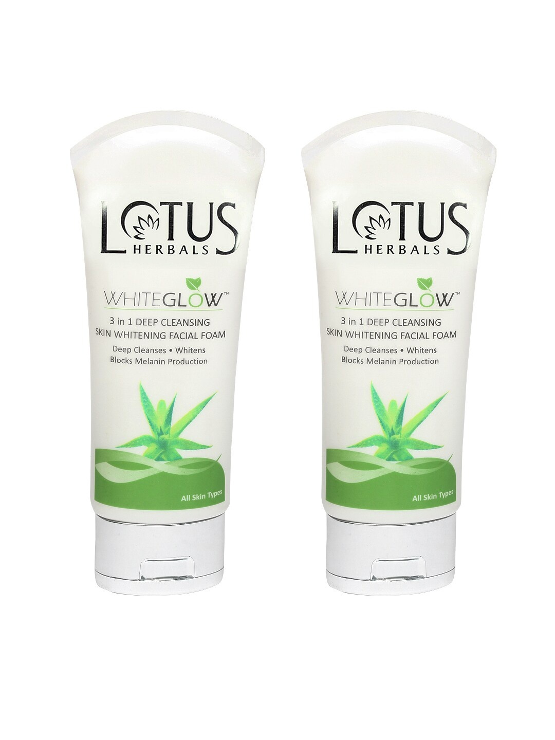 

Lotus Herbals Sustainable Pack of 2 Whiteglow 3 in 1 Deep Cleansing Skin Whitening Face Wash, White