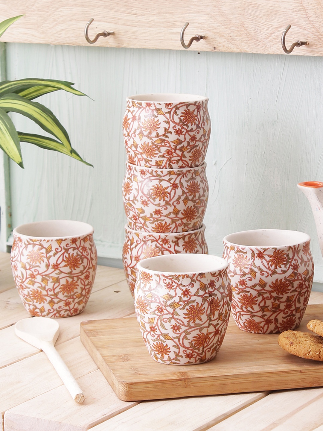 

MIAH Decor Off-White Printed Set of 6 Ceramic Cups