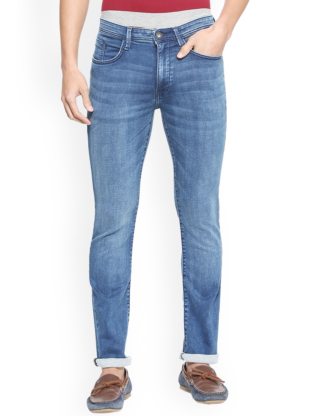 

V Dot Men Blue Slim Fit Mid-Rise Clean Look Stretchable Jeans