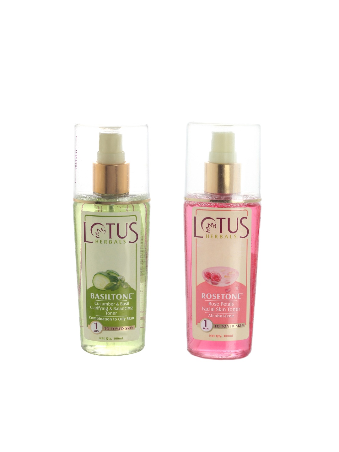 

Lotus Herbals Basiltone & Rosetone Facial Skin Toner, Green