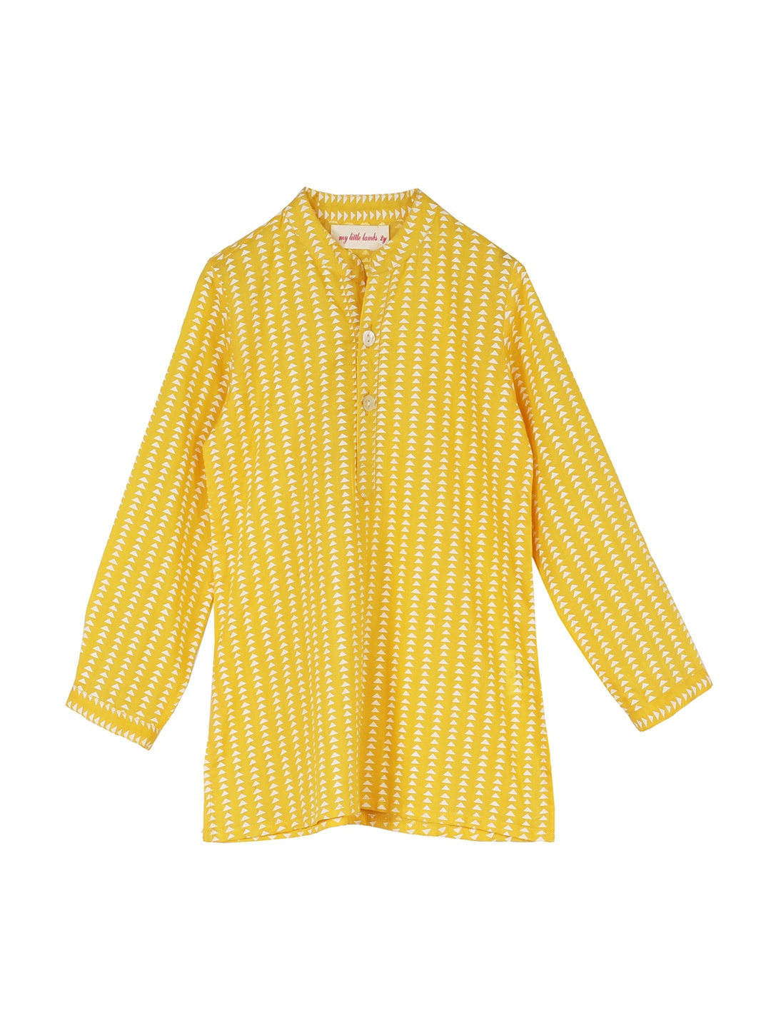 

My Little Lambs Boys Yellow & White Printed A-Line Kurta