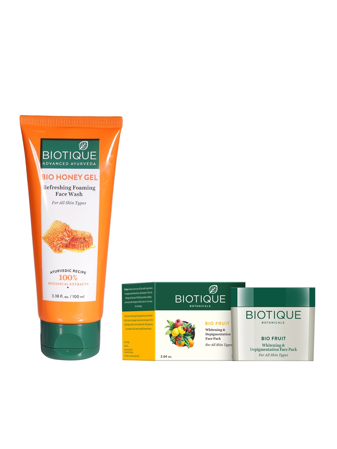 

Biotique Set of Foaming Face Wash & Depigmentation Face Pack, Peach
