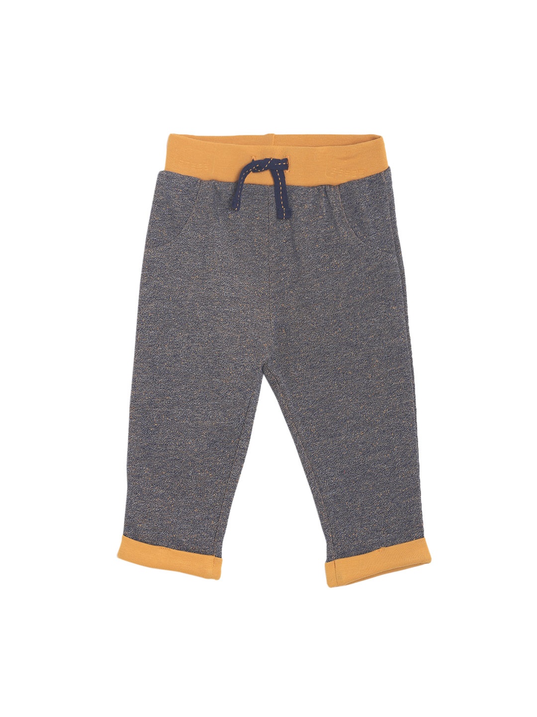 MINI KLUB Boys Navy Blue & Red Track Pants, Yellow