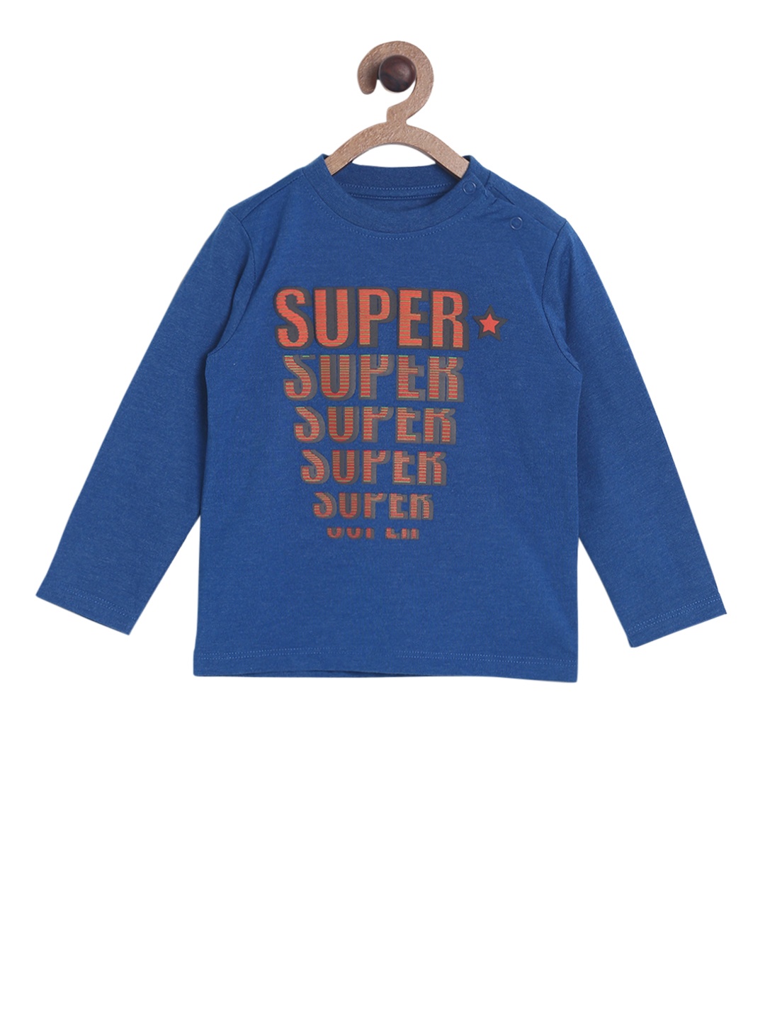 

MINI KLUB Boys Blue Solid Round Neck T-shirt