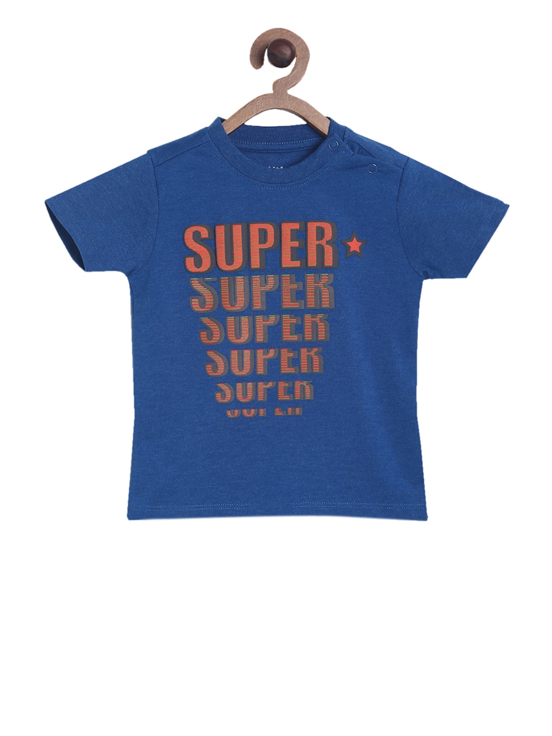

MINI KLUB Boys Blue Solid Round Neck T-shirt