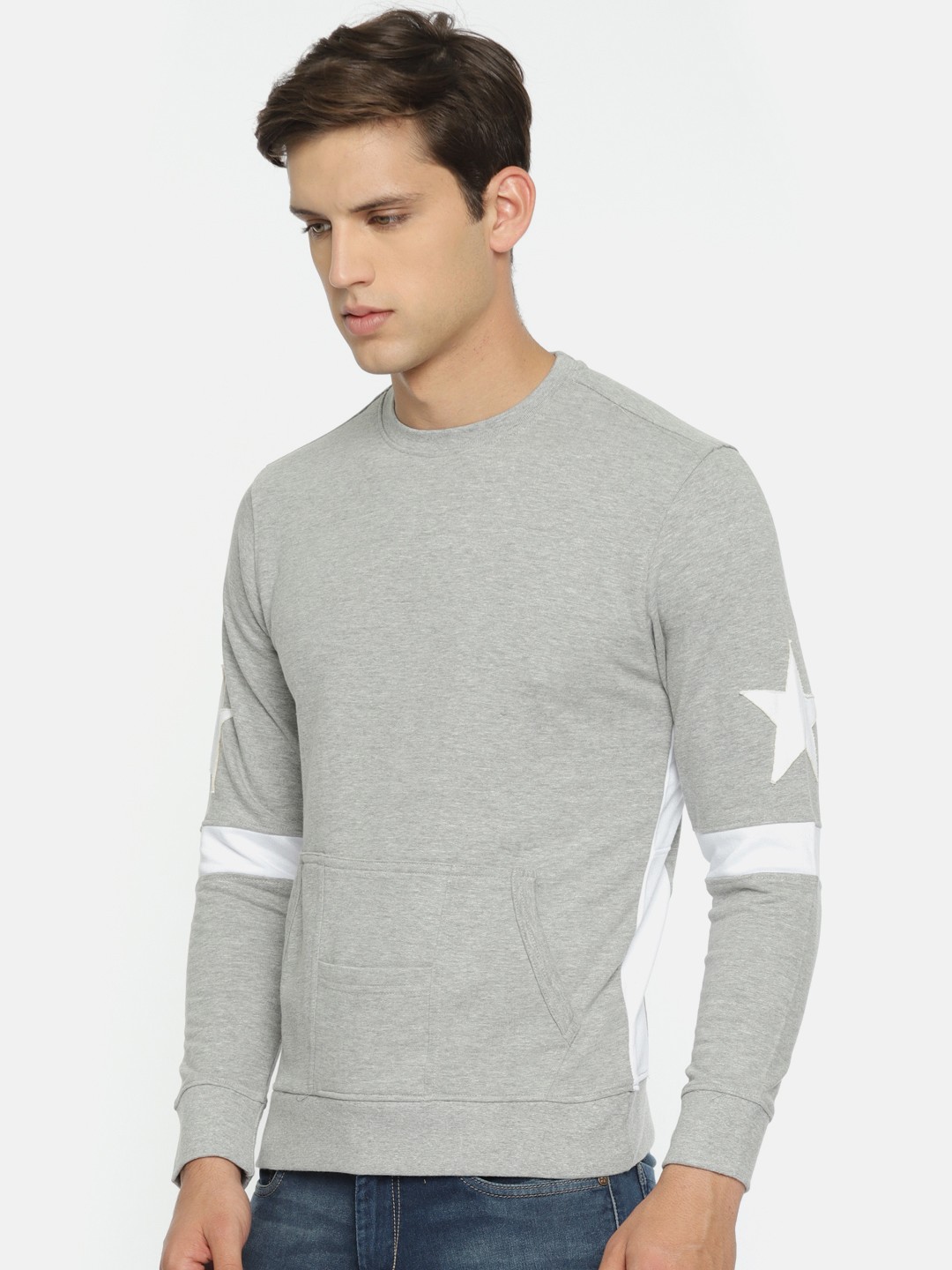 

ARISE Men Grey Solid Sweatshirt