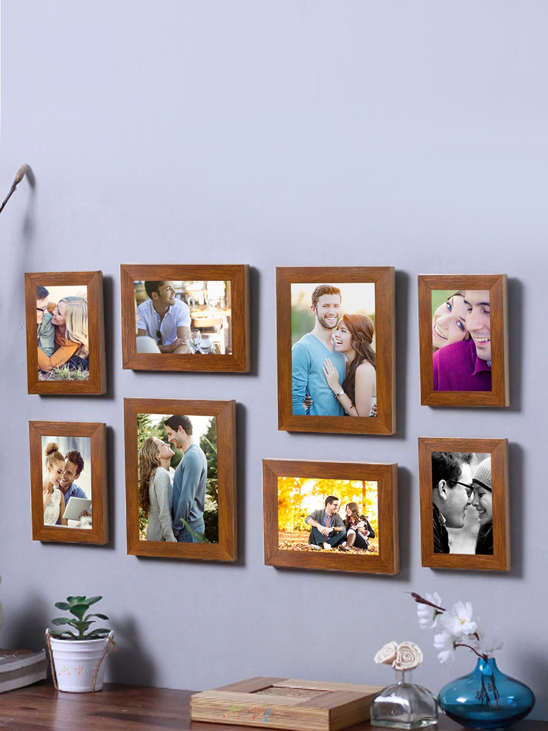 

Art Street Brown Solid Set of 8 Wall Photo Frames