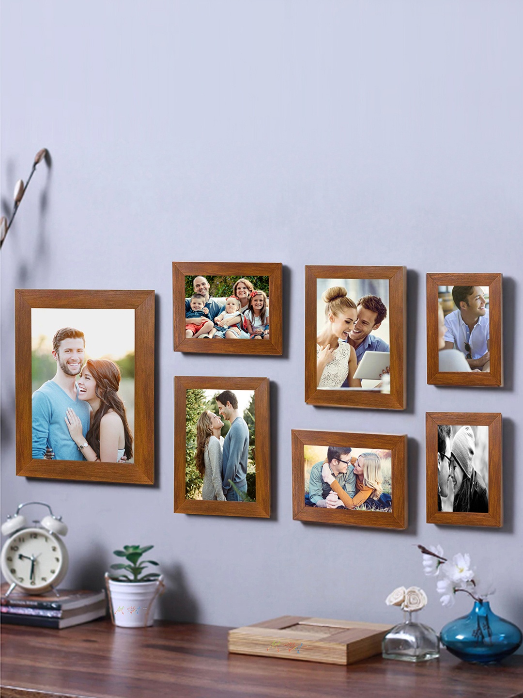 

Art Street Brown Solid Set of 7 Wall Photo Frames