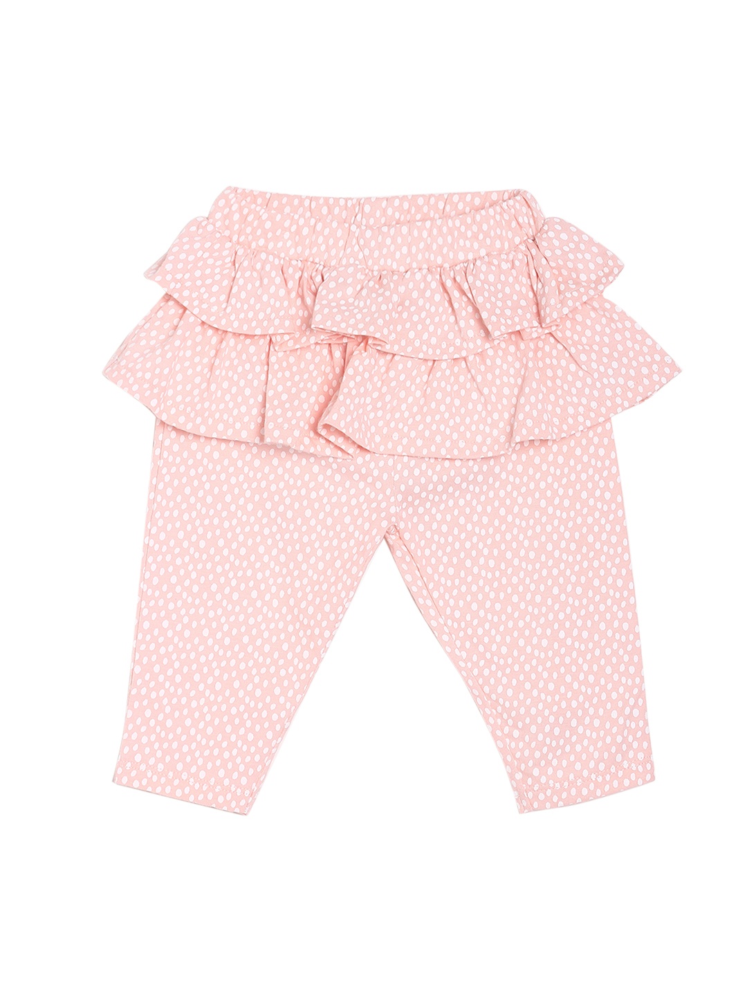 

MINI KLUB Girls Pink & White Printed Ankle Length Leggings