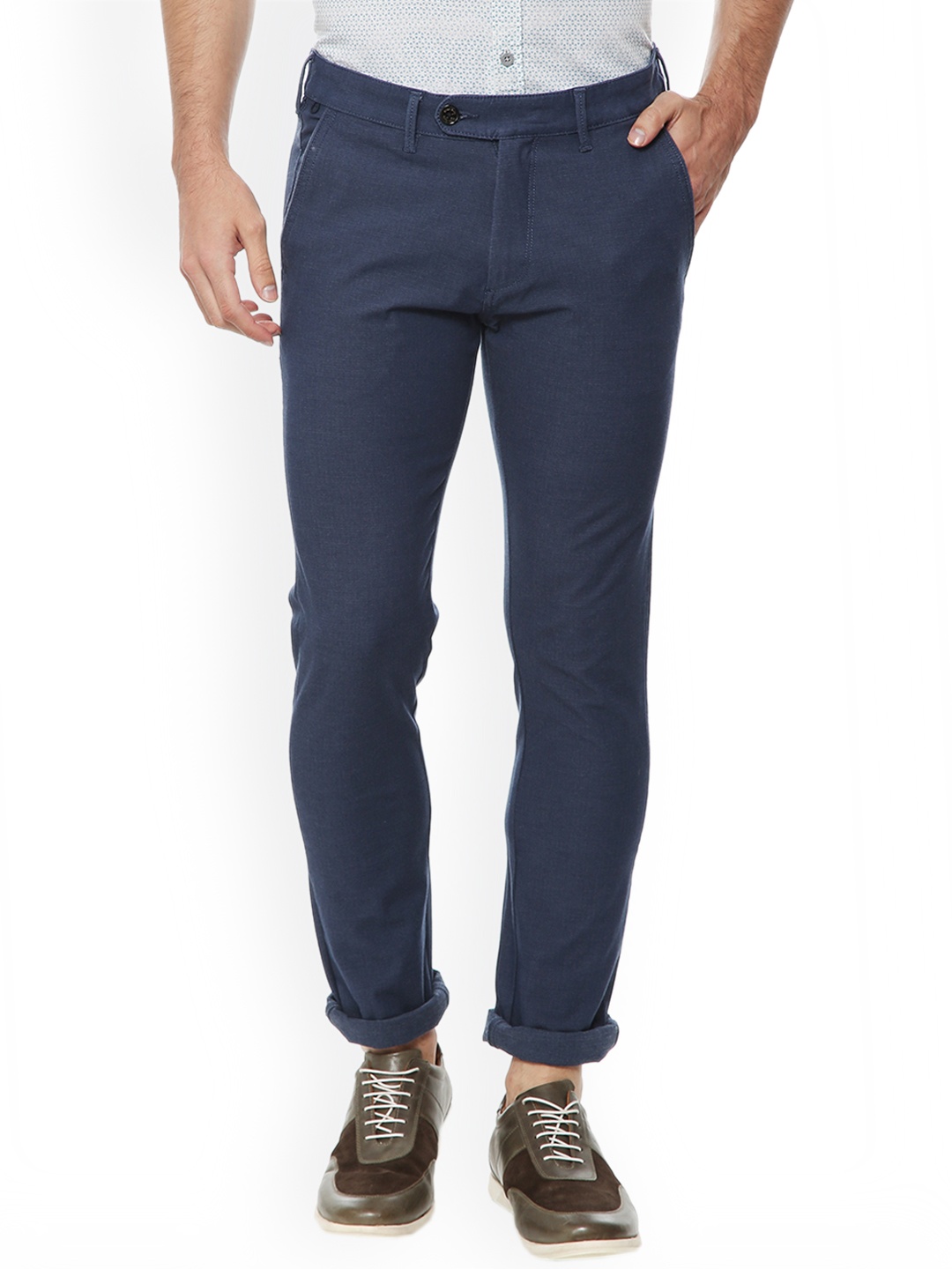

Allen Solly Men Blue Slim Fit Solid Chinos
