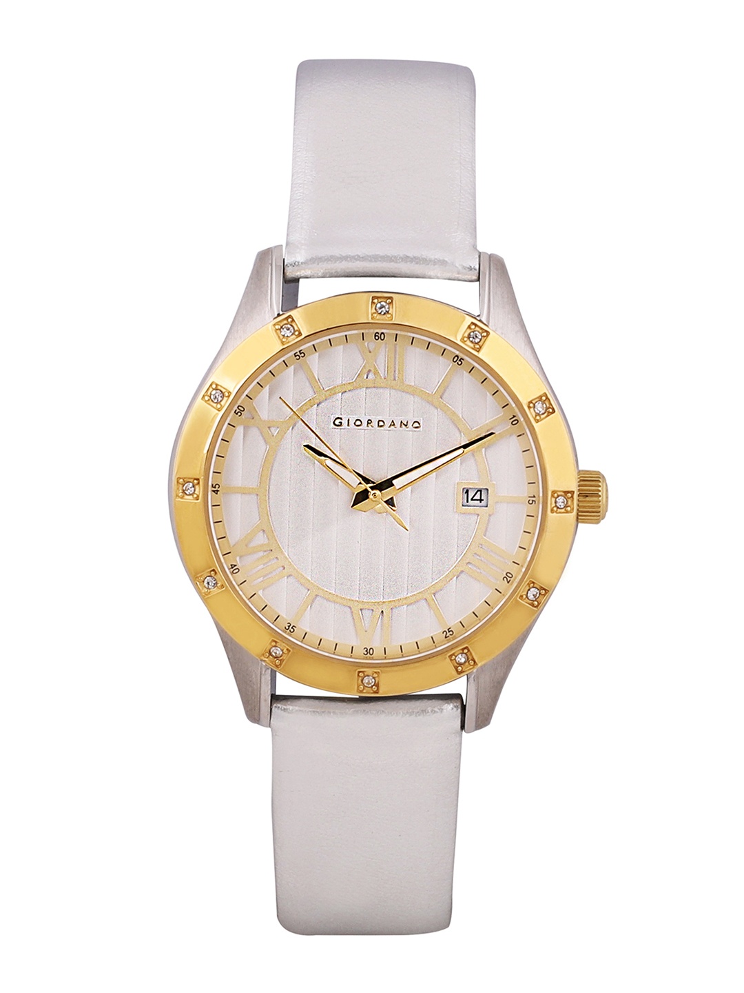 

GIORDANO Men Off-White & Gold-Toned Analogue Watch 2662-09