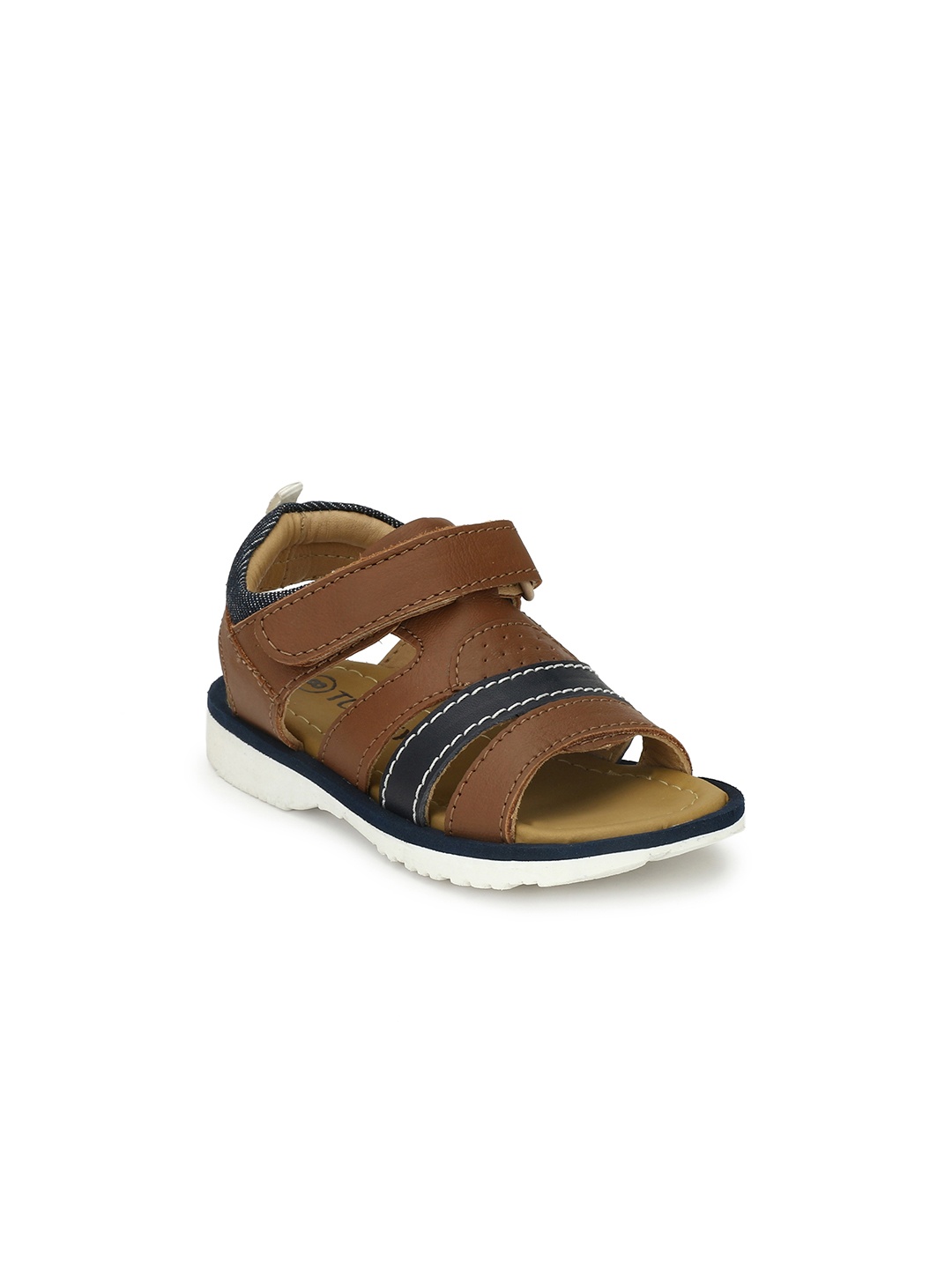 

TUSKEY Boys Brown Genuine Leather Comfort Sandals