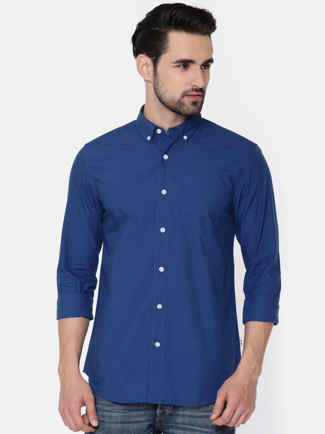 

Jack & Jones Men Blue Slim Fit Solid Casual Shirt