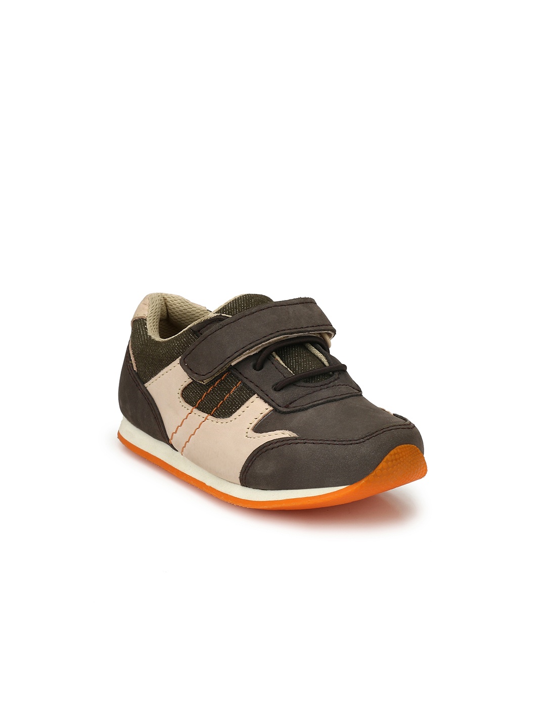 

TUSKEY Boys Coffee Brown Slip-On Leather Sneakers