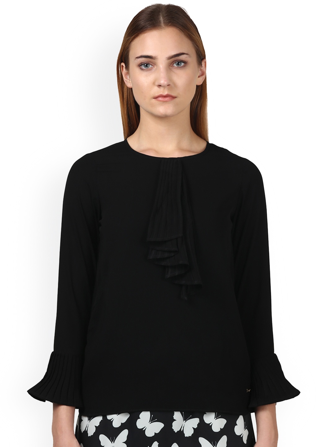 

Park Avenue Woman Women Black Solid A-Line Top