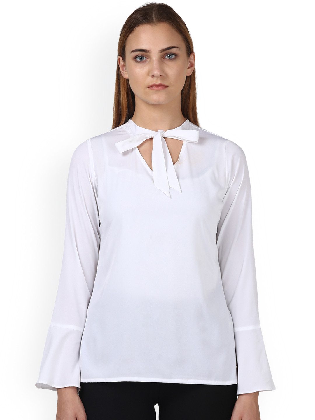 

Park Avenue Woman White Solid A-Line Top
