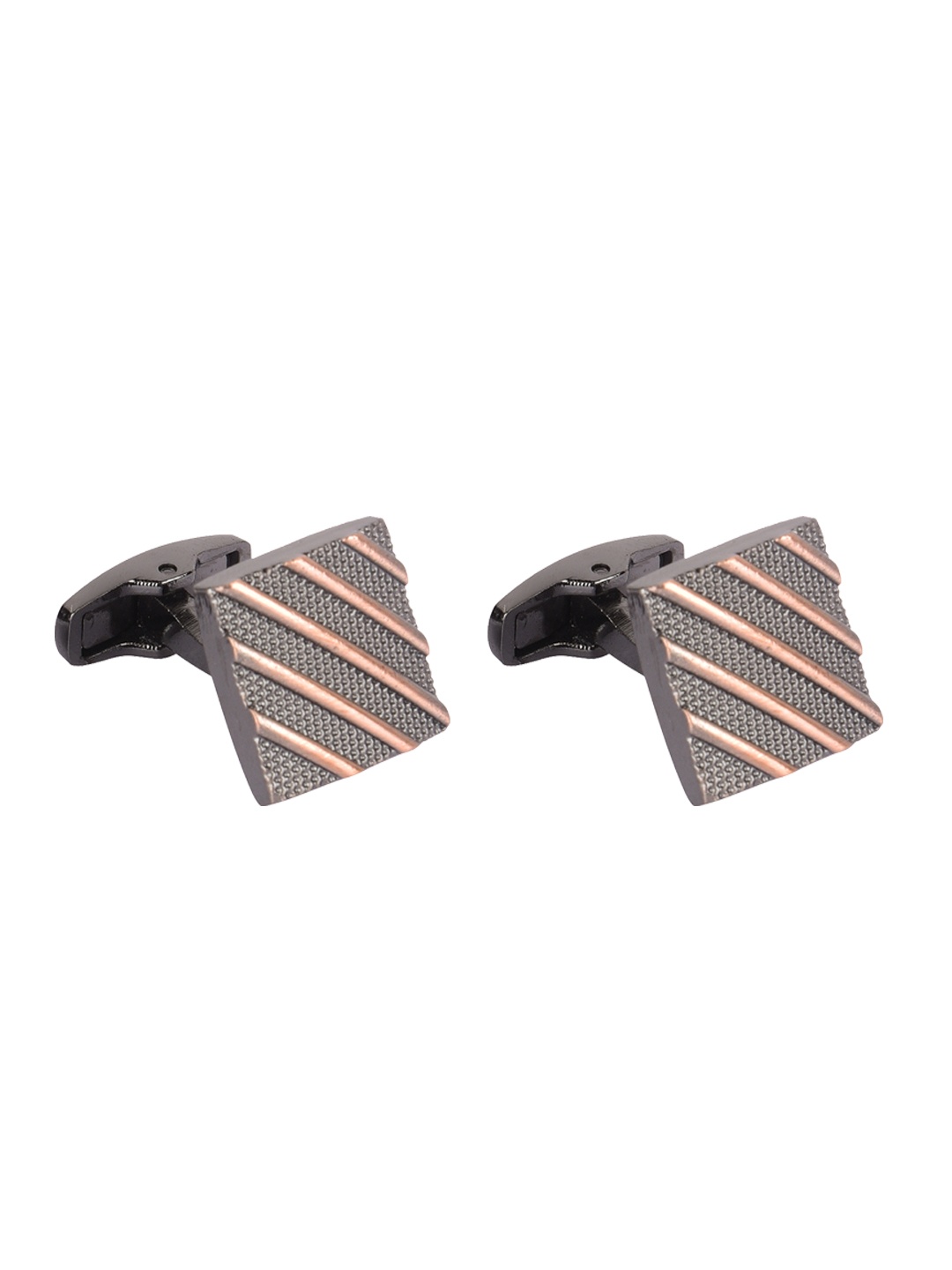 

JEWEL JUNCTION Gunmetal-Toned Square Cufflinks, Metallic