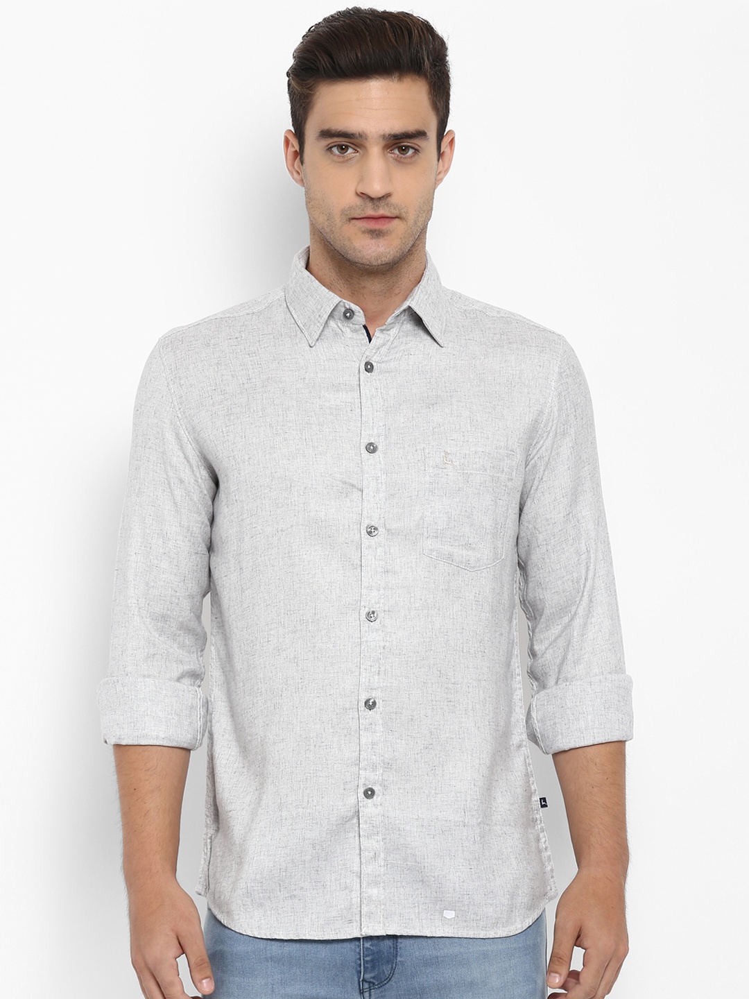 

Parx Men Grey Slim Fit Self Design Casual Shirt