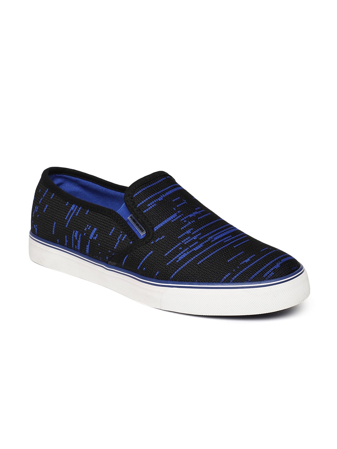 

Flying Machine Men Black & Blue Slip-On Sneakers