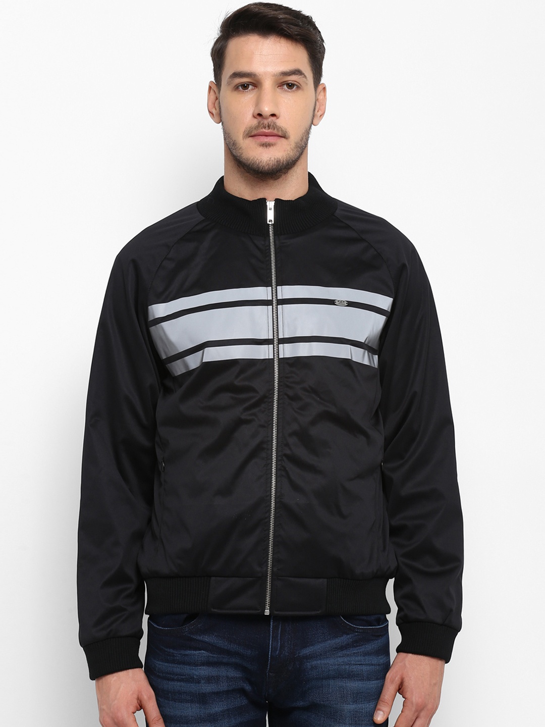 

ColorPlus Men Black Solid Bomber