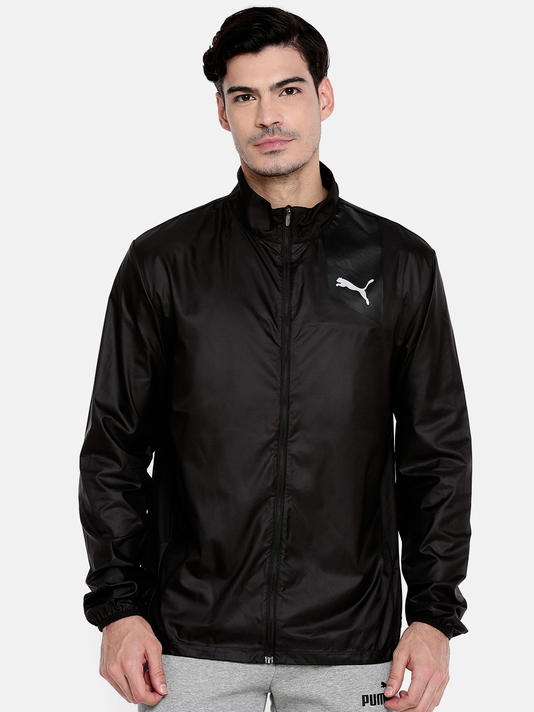 

Puma Men Black Solid Sporty Run Jacket