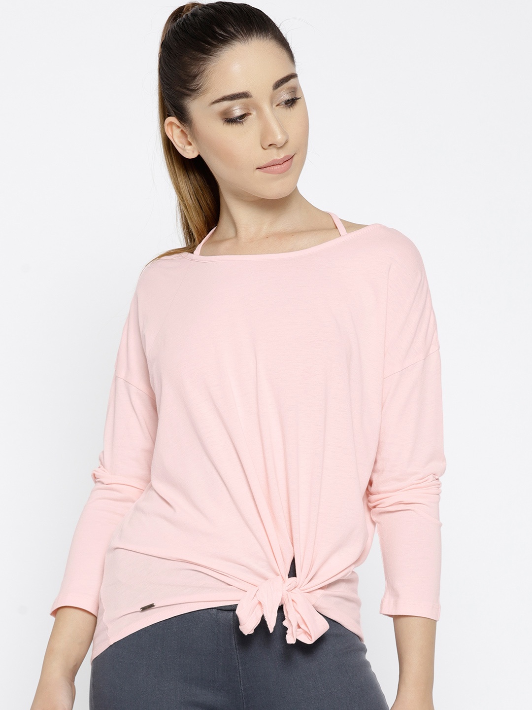 

Pepe Jeans Women Pink Solid Styled Back Top
