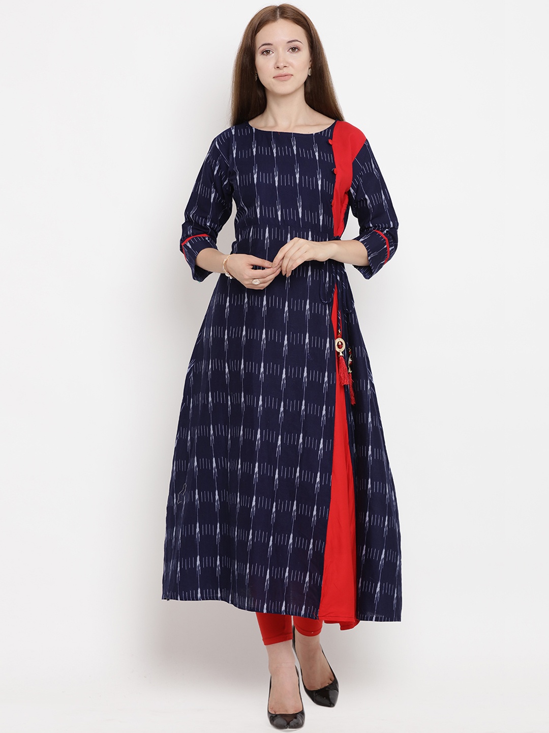 

Yuris Women Blue Printed A-Line Kurta