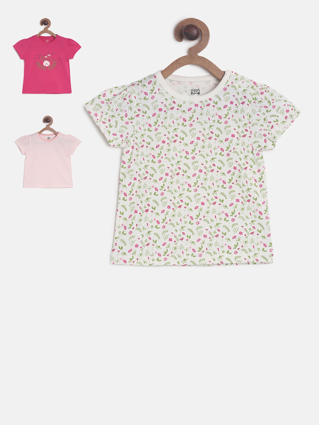 

MINI KLUB Girls Pack of 3 Tops, Pink
