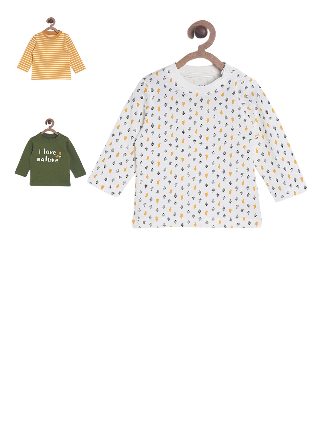 

MINI KLUB Boys Pack of 3 Pure Cotton T-shirts, Multi