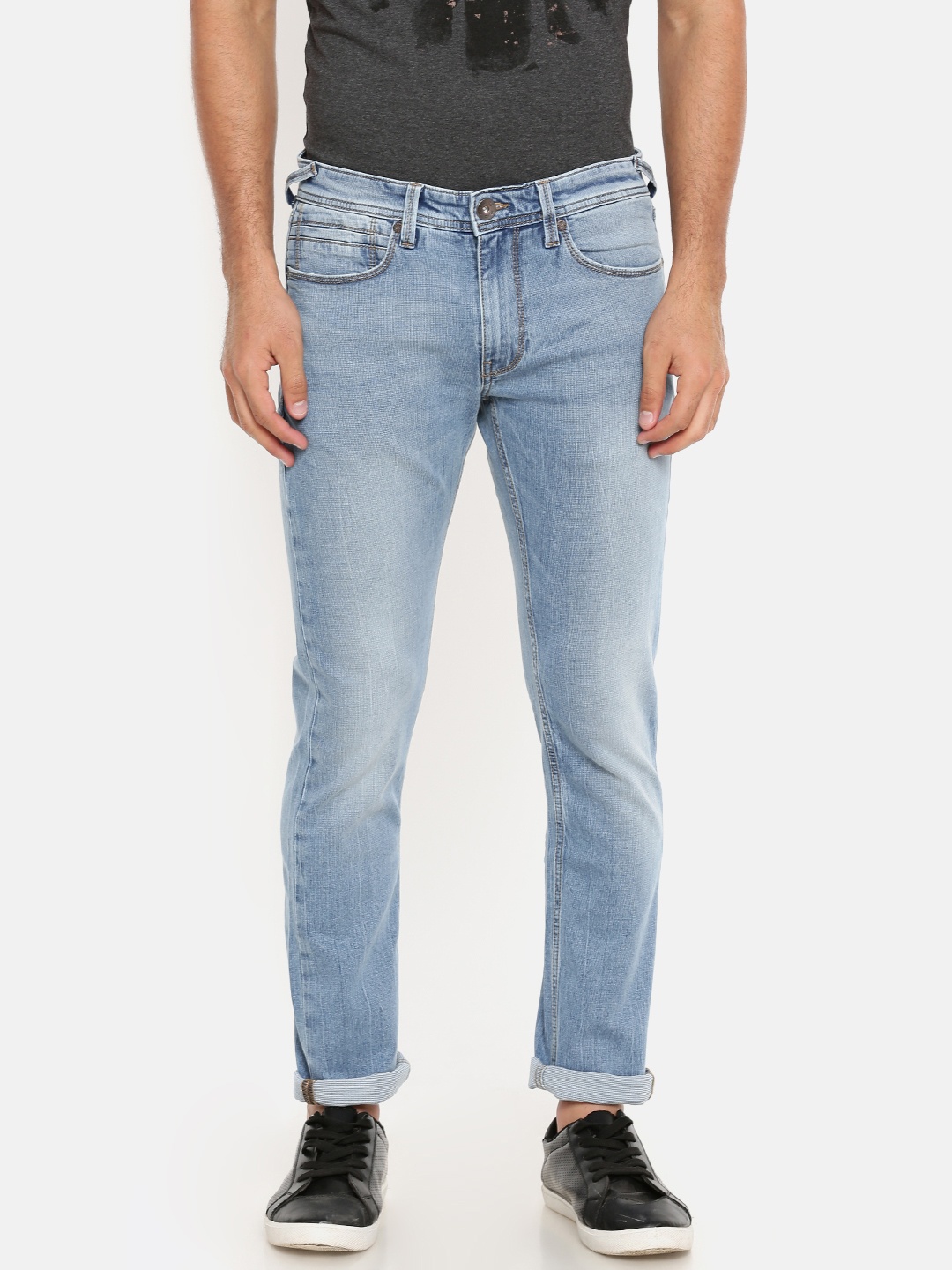 

Pepe Jeans Men Blue Soho Skinny Fit Low-Rise Clean Look Stretchable Jeans