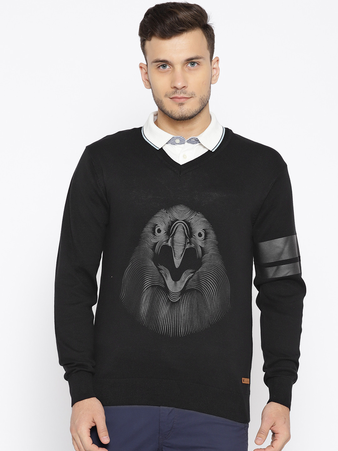 

Arrow Blue Jean Co. Men Black Printed Pullover