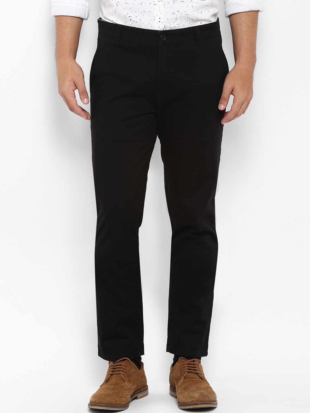 

Parx Men Black Slim Fit Solid Chinos