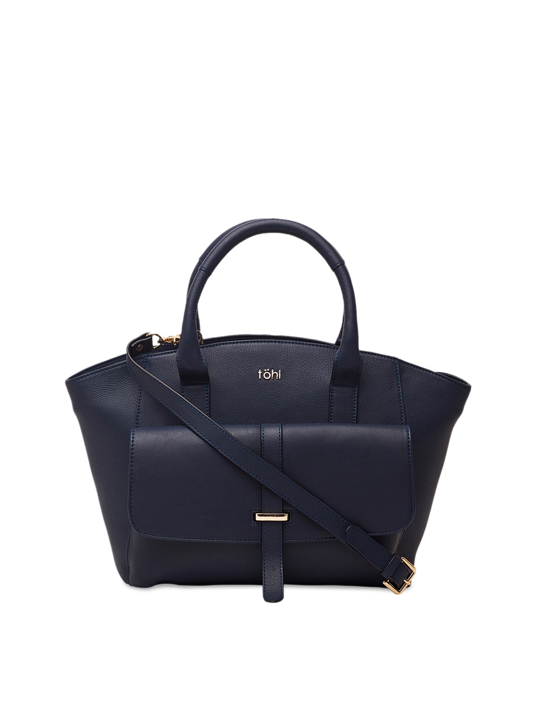 

tohl Blue Solid Leather Handheld Bag