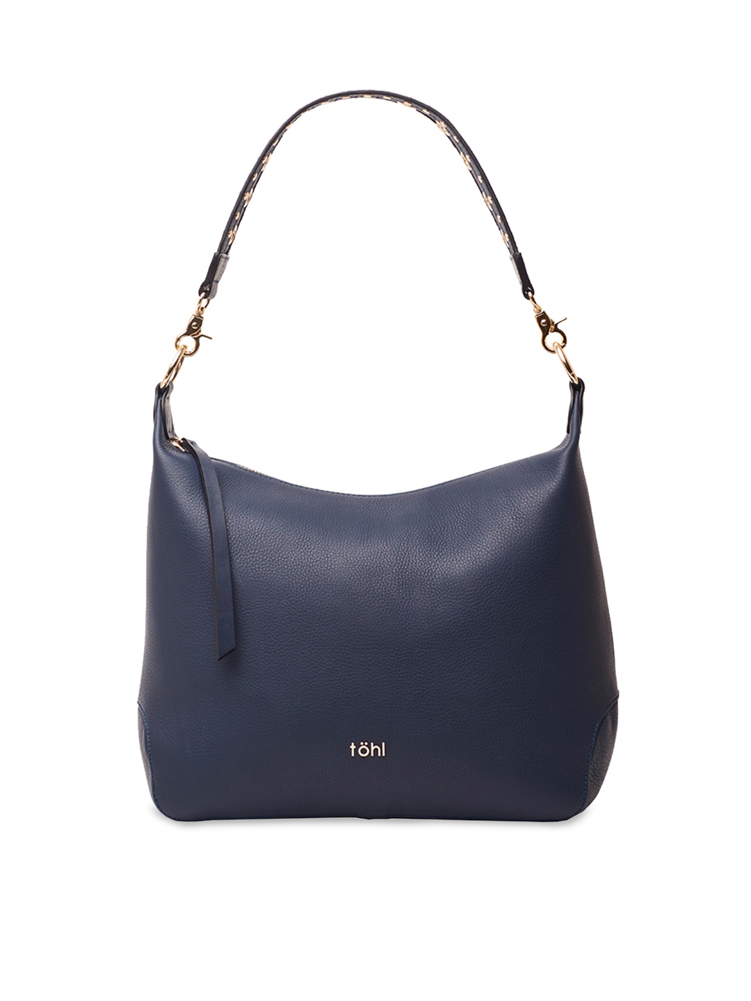 

tohl Navy Blue Solid Leather Hobo Bag