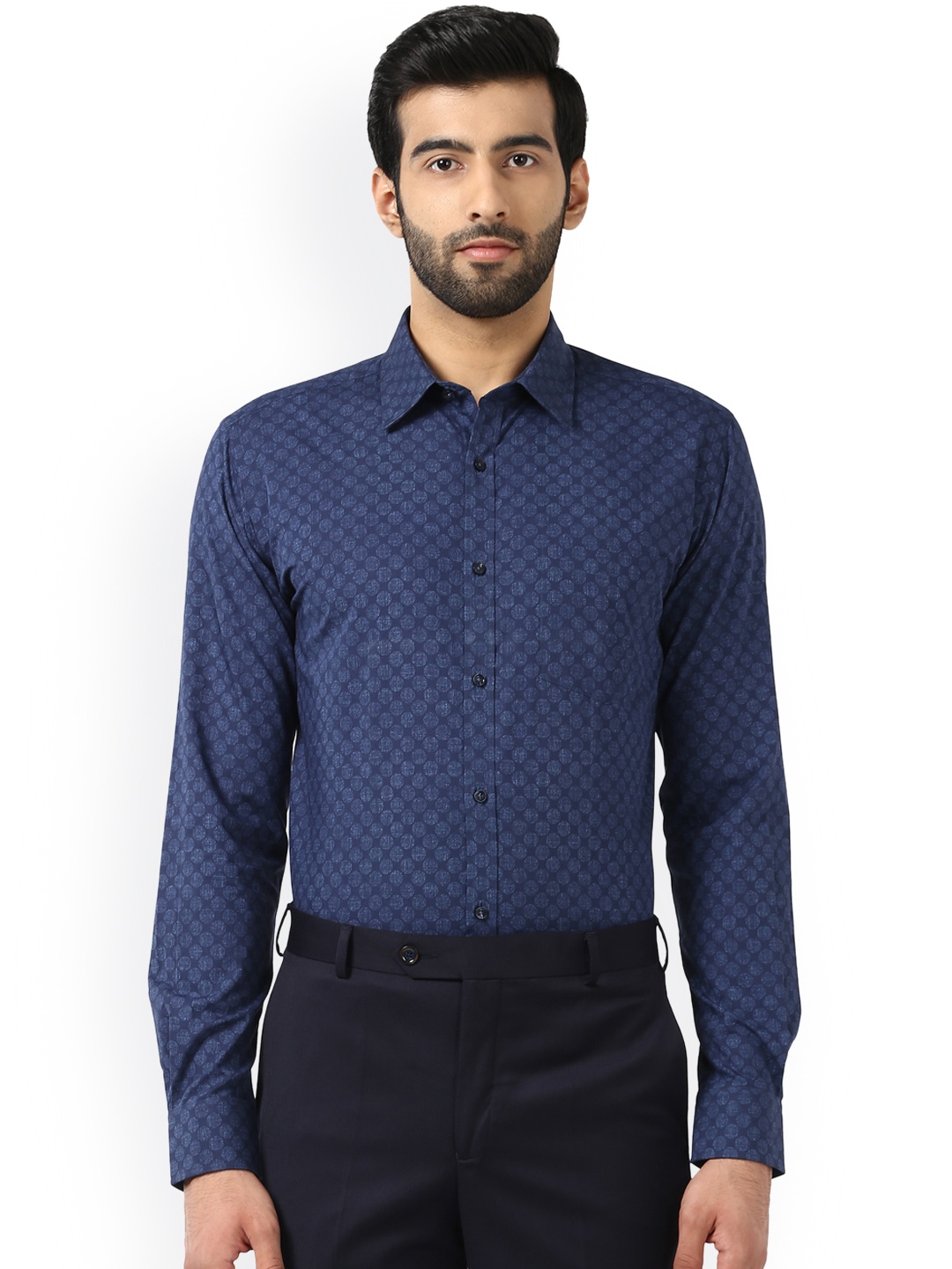 

Park Avenue Men Blue Slim Fit Printed Formal Shirt