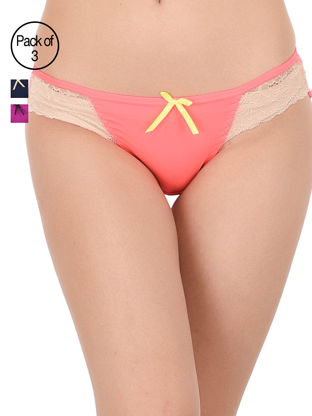 

PrettyCat Women Pack of 3 Lace Bikini Briefs PC-PA-20176-C3, Blue
