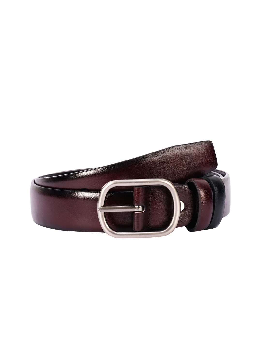 

BuckleUp Men Coffee Brown & Black Reversible Leather Solid Belt