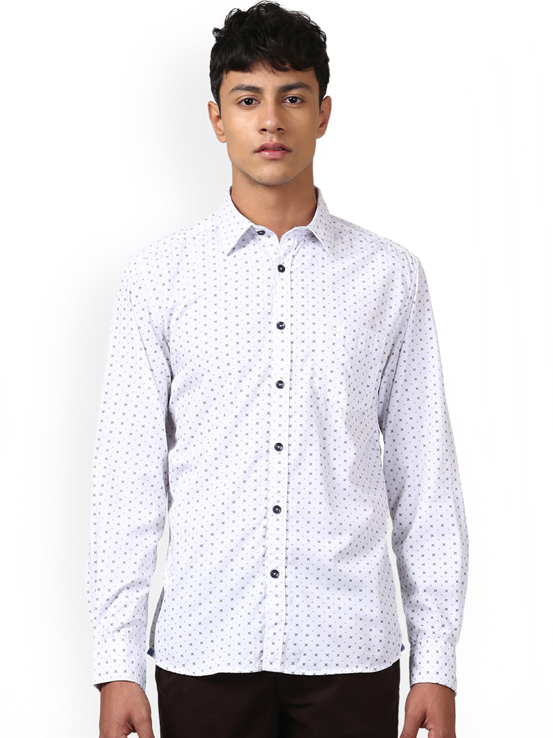 

Parx Men White Slim Fit Printed Casual Shirt
