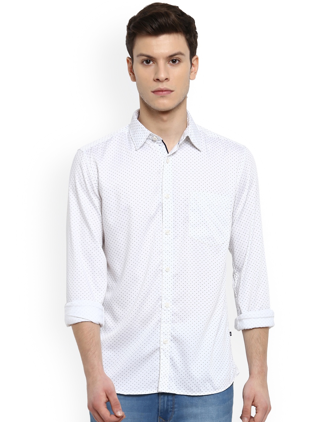 

Parx Men White Slim Fit Printed Casual Shirt