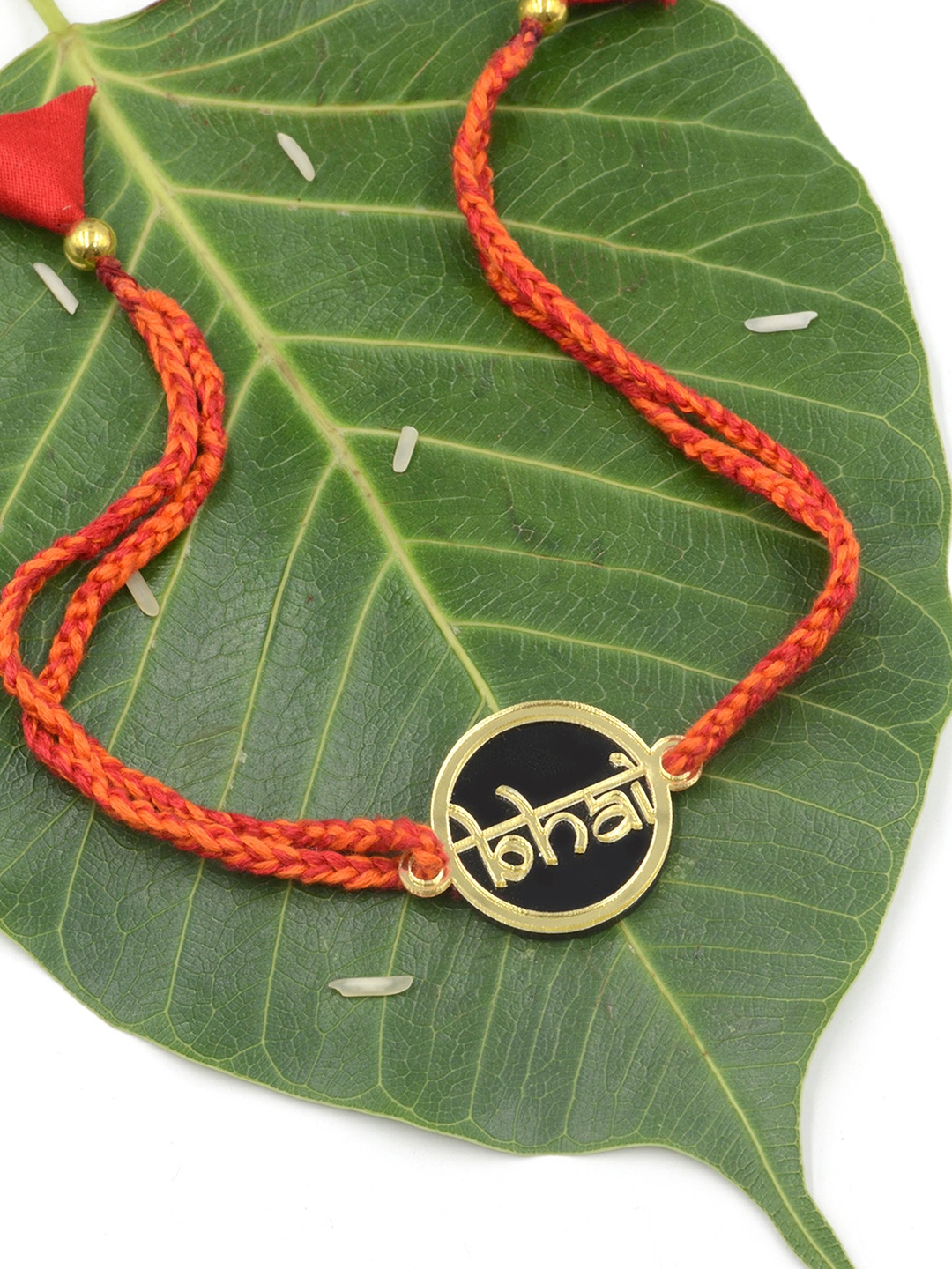 

Krafted with Happiness Gold-Toned Plastic Bhai Handcrafted Rakhi