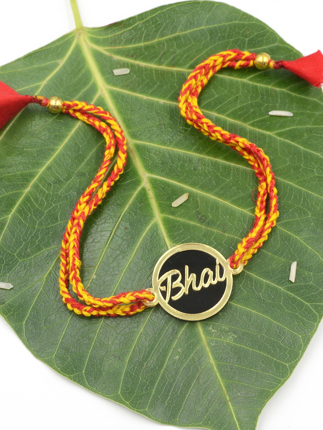 

Krafted with Happiness Gold-Toned Plastic Bhai Handcrafted Rakhi